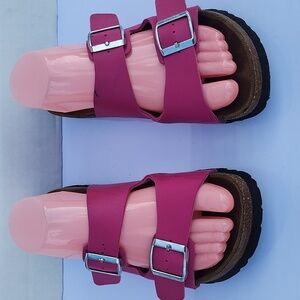 Birkenstock Betula Women Pink Sandals with Cork Footbed Si 7, Men 5